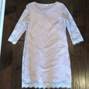 New York & Company Peach Lace Dress